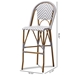 Baxton Studio Ilene Classic French Indoor and Outdoor Grey and White Bamboo Style Stackable Bistro Bar Stool - BSOWA-4307V-Grey/White-BS