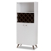 Baxton Studio Serafino Mid-Century Modern White and Walnut Finished Wood Wine Cabinet