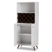 Baxton Studio Serafino Mid-Century Modern White and Walnut Finished Wood Wine Cabinet - BSOSEWC16001WI-White/Columbia