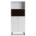 Baxton Studio Serafino Mid-Century Modern White and Walnut Finished Wood Wine Cabinet - BSOSEWC16001WI-White/Columbia