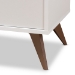 Baxton Studio Serafino Mid-Century Modern White and Walnut Finished Wood Wine Cabinet - BSOSEWC16001WI-White/Columbia