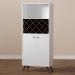 Baxton Studio Serafino Mid-Century Modern White and Walnut Finished Wood Wine Cabinet - BSOSEWC16001WI-White/Columbia