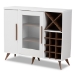 Baxton Studio Pietro Mid-Century Modern White and Brown Finished Wine Cabinet