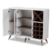 Baxton Studio Pietro Mid-Century Modern White and Brown Finished Wine Cabinet - BSOSEWC160071WI-White/Columbia