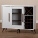 Baxton Studio Pietro Mid-Century Modern White and Brown Finished Wine Cabinet - BSOSEWC160071WI-White/Columbia