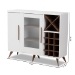 Baxton Studio Pietro Mid-Century Modern White and Brown Finished Wine Cabinet - BSOSEWC160071WI-White/Columbia