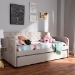 Baxton Studio Camelia Modern and Contemporary Beige Fabric Upholstered Button-Tufted Twin Size Sofa Daybed with Roll-Out Trundle Guest Bed - BSOCamelia-Beige-Daybed