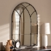Baxton Studio Tova Vintage Farmhouse Antique Silver Finished Arched Window Accent Wall Mirror - BSORTB1358