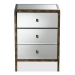 Baxton Studio Nouria Modern and Contemporary Hollywood Regency Glamour Style Mirrored 3-Drawer End Table - BSORTB1368-1