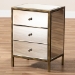 Baxton Studio Nouria Modern and Contemporary Hollywood Regency Glamour Style Mirrored 3-Drawer End Table - BSORTB1368-1