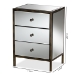 Baxton Studio Nouria Modern and Contemporary Hollywood Regency Glamour Style Mirrored 3-Drawer End Table - BSORTB1368-1