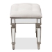 Baxton Studio Marielle Hollywood Regency Glamour Style Off White Fabric Upholstered Mirrored Ottoman Vanity Bench - BSORS2937