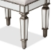 Baxton Studio Marielle Hollywood Regency Glamour Style Off White Fabric Upholstered Mirrored Ottoman Vanity Bench - BSORS2937
