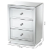 Baxton Studio Lina Modern and Contemporary Hollywood Regency Glamour Style Mirrored 3-Drawer End Table End Table - BSORXF-1787
