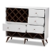 Baxton Studio Savino Mid-Century Modern White and Walnut Finished Wood Wine Cabinet - BSOSEWC16003WI-White/Columbia