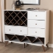 Baxton Studio Savino Mid-Century Modern White and Walnut Finished Wood Wine Cabinet - BSOSEWC16003WI-White/Columbia