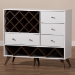 Baxton Studio Savino Mid-Century Modern White and Walnut Finished Wood Wine Cabinet - BSOSEWC16003WI-White/Columbia
