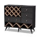 Baxton Studio Savino Mid-Century Modern Dark Grey and Oak Finished Wood Wine Cabinet
