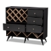 Baxton Studio Savino Mid-Century Modern Dark Grey and Oak Finished Wood Wine Cabinet - BSOSEWC16003WI-Dark Grey/Hana Oak