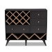 Baxton Studio Savino Mid-Century Modern Dark Grey and Oak Finished Wood Wine Cabinet - BSOSEWC16003WI-Dark Grey/Hana Oak
