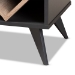 Baxton Studio Savino Mid-Century Modern Dark Grey and Oak Finished Wood Wine Cabinet - BSOSEWC16003WI-Dark Grey/Hana Oak