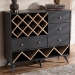 Baxton Studio Savino Mid-Century Modern Dark Grey and Oak Finished Wood Wine Cabinet - BSOSEWC16003WI-Dark Grey/Hana Oak