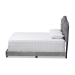 Baxton Studio Embla Modern and Contemporary Grey Velvet Fabric Upholstered Queen Size Bed - BSOEmbla-Grey-Queen
