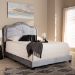 Baxton Studio Embla Modern and Contemporary Grey Velvet Fabric Upholstered Queen Size Bed - BSOEmbla-Grey-Queen