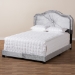 Baxton Studio Embla Modern and Contemporary Grey Velvet Fabric Upholstered Queen Size Bed - BSOEmbla-Grey-Queen