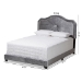 Baxton Studio Embla Modern and Contemporary Grey Velvet Fabric Upholstered Queen Size Bed - BSOEmbla-Grey-Queen