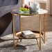Baxton Studio Tamsin Modern and Contemporary Antique Gold Finished Metal and Mirrored Glass Accent Table with Tray Shelf - BSOHE17T115-ET
