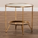Baxton Studio Tamsin Modern and Contemporary Antique Gold Finished Metal and Mirrored Glass Accent Table with Tray Shelf - BSOHE17T115-ET