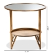 Baxton Studio Tamsin Modern and Contemporary Antique Gold Finished Metal and Mirrored Glass Accent Table with Tray Shelf - BSOHE17T115-ET