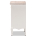 Baxton Studio Capucine Antique French Country Cottage Two Tone Natural Whitewashed Oak and White Finished Wood 3-Drawer End Table - BSOJY17B092-White-ET
