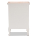 Baxton Studio Capucine Antique French Country Cottage Two Tone Natural Whitewashed Oak and White Finished Wood 3-Drawer End Table - BSOJY17B092-White-ET
