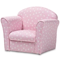 Baxton Studio Erica Modern and Contemporary Pink and White Heart Patterned Fabric Upholstered Kids Armchair