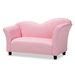 Baxton Studio Felice Modern and Contemporary Pink Faux Leather Kids 2-Seater Loveseat