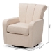 Baxton Studio Rayner Modern and Contemporary Beige Fabric Upholstered Swivel Chair - BSOTSF7715-Beige-CC