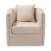 Baxton Studio Micah Modern and Contemporary Beige Fabric Upholstered Tufted Swivel Chair - BSOTSF7718-Beige-CC