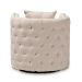 Baxton Studio Micah Modern and Contemporary Beige Fabric Upholstered Tufted Swivel Chair - BSOTSF7718-Beige-CC