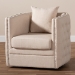 Baxton Studio Micah Modern and Contemporary Beige Fabric Upholstered Tufted Swivel Chair - BSOTSF7718-Beige-CC