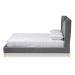 Baxton Studio Valery Modern and Contemporary Dark Gray Velvet Fabric Upholstered Queen Size Platform Bed with Gold-Finished Legs - BSOBBT6740-Dark Grey-Queen