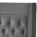 Baxton Studio Valery Modern and Contemporary Dark Gray Velvet Fabric Upholstered Queen Size Platform Bed with Gold-Finished Legs - BSOBBT6740-Dark Grey-Queen
