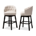 Baxton Studio Theron Transitional Light Beige Fabric Upholstered Wood Swivel Bar Stool Set of 2 - BSOBBT5210B-Light Beige-BS