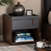 Baxton Studio Rikke Modern and Contemporary Two-Tone Gray and Walnut Finished Wood 1-Drawer Nightstand - BSOBR3NT304-Columbia/Dark Grey-NS