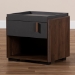 Baxton Studio Rikke Modern and Contemporary Two-Tone Gray and Walnut Finished Wood 1-Drawer Nightstand - BSOBR3NT304-Columbia/Dark Grey-NS