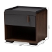 Baxton Studio Rikke Modern and Contemporary Two-Tone Gray and Walnut Finished Wood 1-Drawer Nightstand - BSOBR3NT304-Columbia/Dark Grey-NS