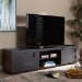 Baxton Studio Rikke Modern and Contemporary Two-Tone Gray and Walnut Finished Wood 2-Drawer TV Stand - BSOBR3TV313-Columbia/Dark Grey-TV