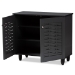 Baxton Studio Winda Modern and Contemporary Dark Gray 2-Door Wooden Entryway Shoe Storage Cabinet - BSOSC864572 B-Dark Grey-Shoe Cabinet