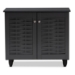 Baxton Studio Winda Modern and Contemporary Dark Gray 2-Door Wooden Entryway Shoe Storage Cabinet - BSOSC864572 B-Dark Grey-Shoe Cabinet